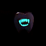 Vampire Teeth Tooth Glow In The Dark Gold Hard Enamel Pin