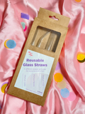 Thicc 4 piece Reusable Glass Straws