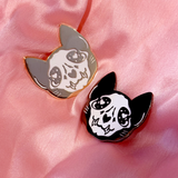 Cat Skull Gold/Black Hard Enamel Pin