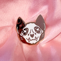 Cat Skull Gold/Black Hard Enamel Pin