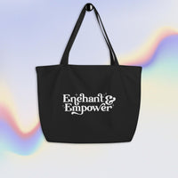 Enchant & Empower Black XL Organic Tote Bag