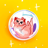 Kitty Bubble Sticker Clear