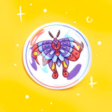 Moth Bubble Sticker Clear