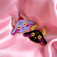 Kawaii Goat Satanic Gold Hard Enamel Pin