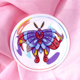 Moth Bubble Sticker Clear