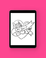 Oh Shit Digital Coloring Page