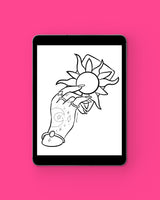 Tarot Reader Digital Coloring Page